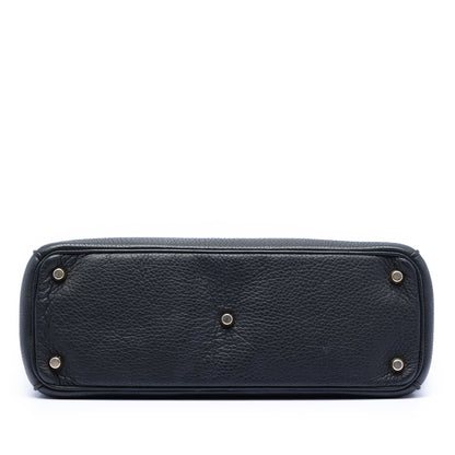 Black Dior Medium Pebbled Calfskin Diorissimo Satchel Rovelle Bags