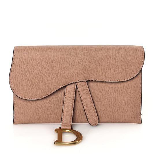 Christian Dior Grained Calfskin Saddle Clutch Fard Rovelle Bags