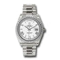 RLX Day-Date 40 Presidential White dial, Fluted Bezel, President bracelet, White gold Watch