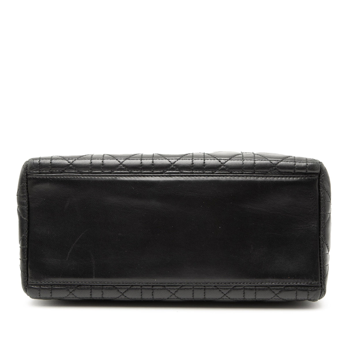 Black Dior Medium Lambskin Cannage Lady Dior Satchel Rovelle Bags
