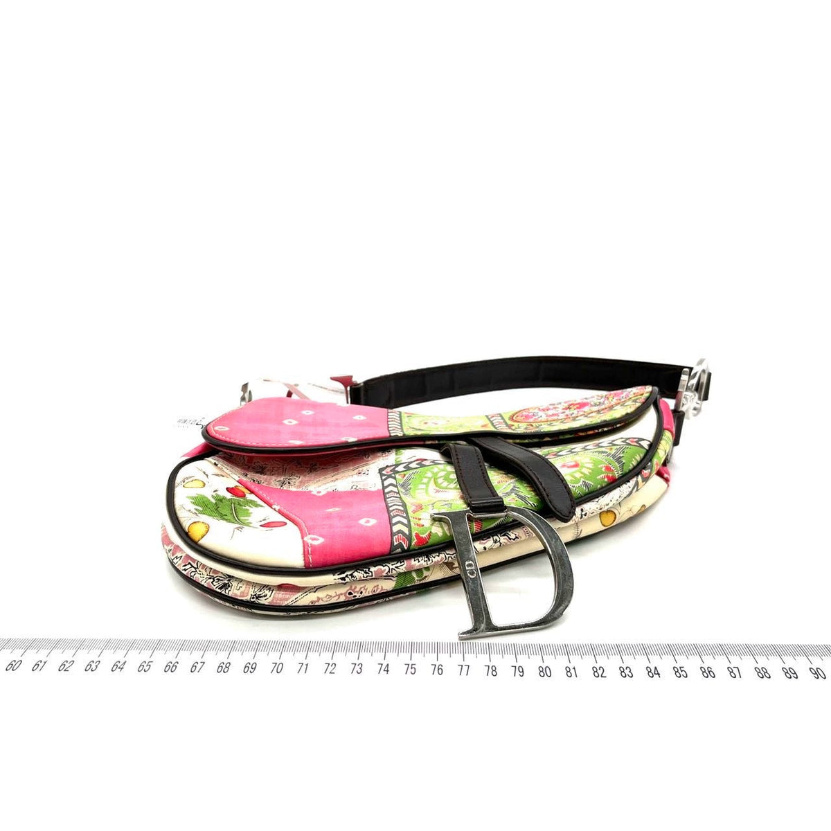 Dior Saddle Medium 2003 Multicolor Silk Handbag RARE Rovelle Bags