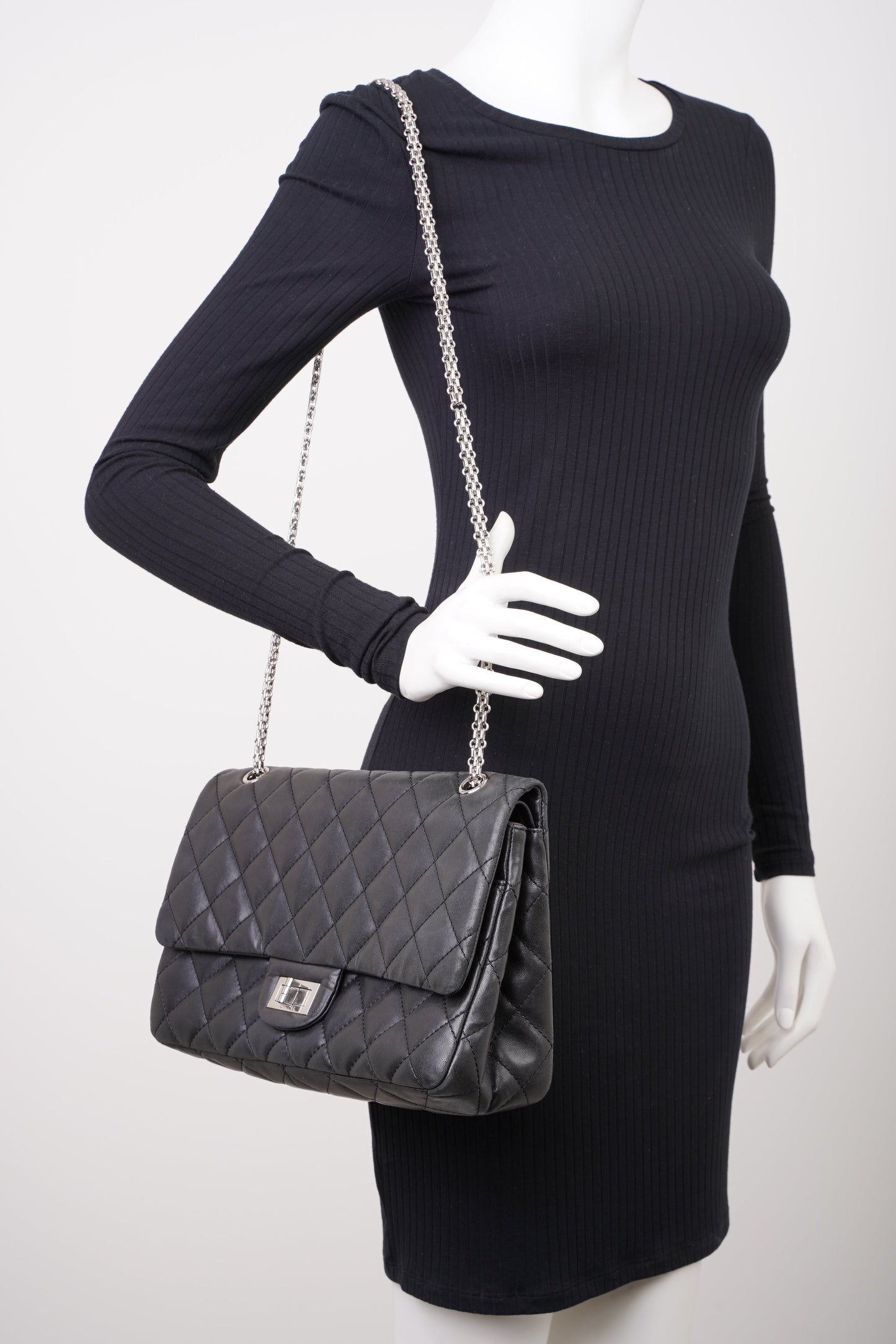 Chanel 2 55 Reissue Flap Black Calfskin Leather Rovelle Bags