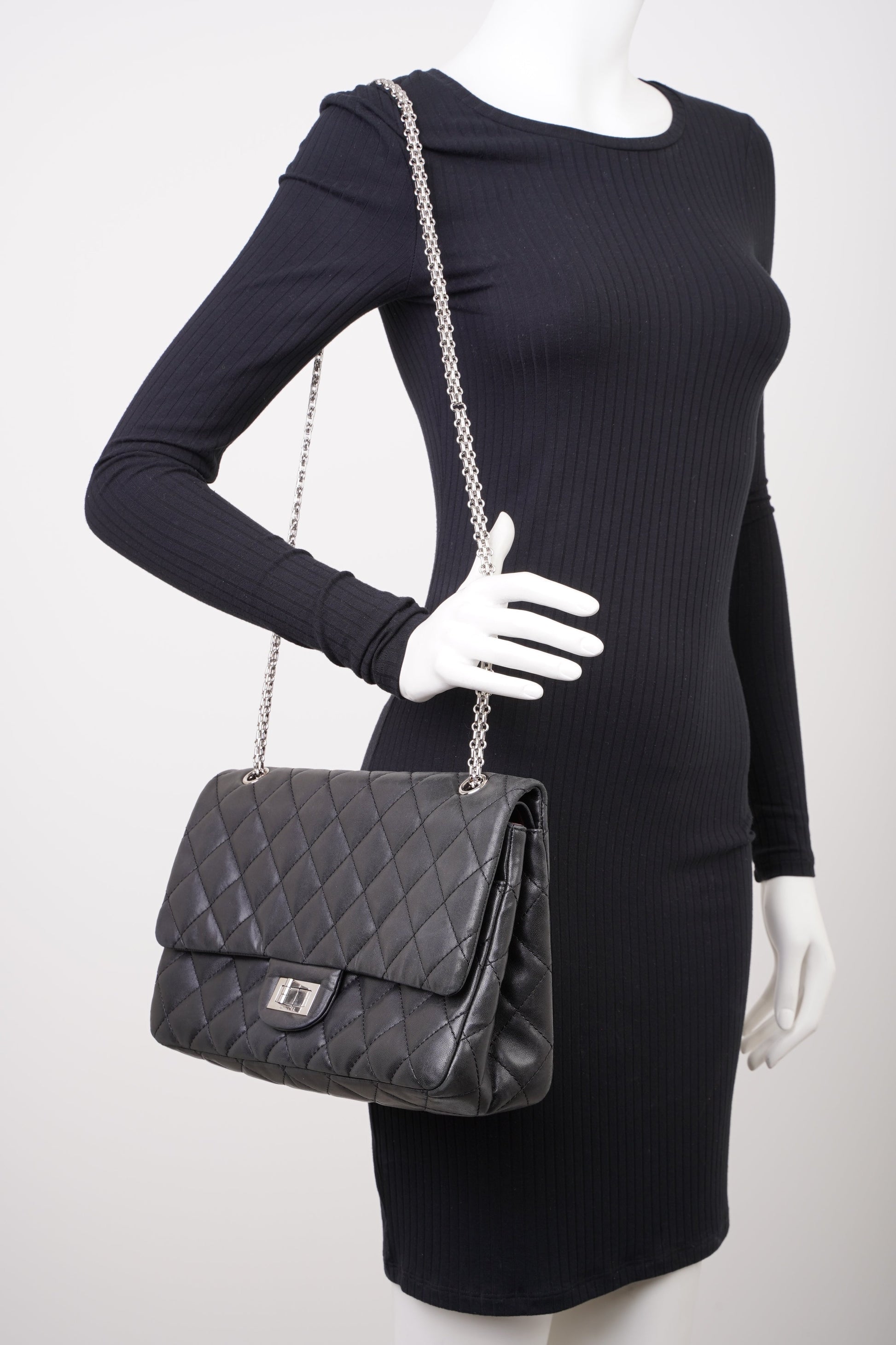 Chanel 2 55 Reissue Flap Black Calfskin Leather Rovelle Bags