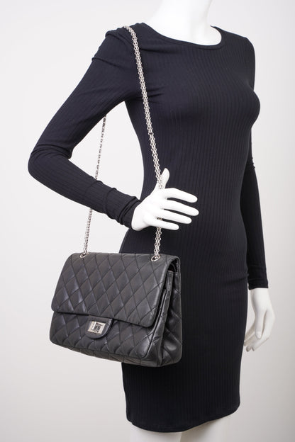 Chanel 2 55 Reissue Flap Black Calfskin Leather Rovelle Bags