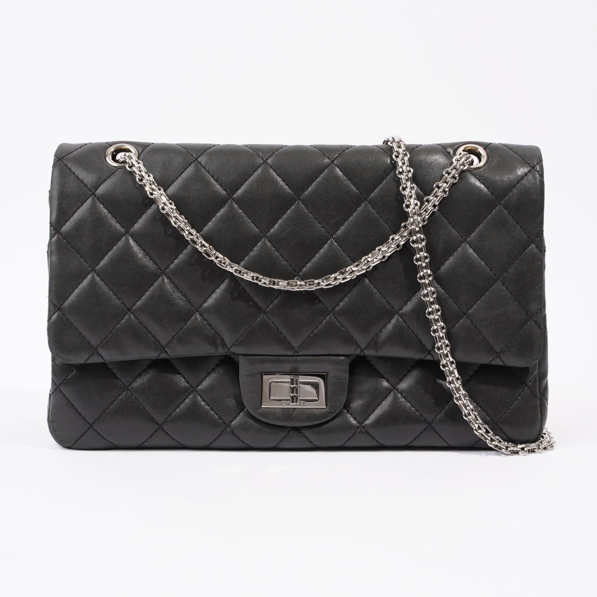 Chanel 2 55 Reissue Flap Black Calfskin Leather Rovelle Bags