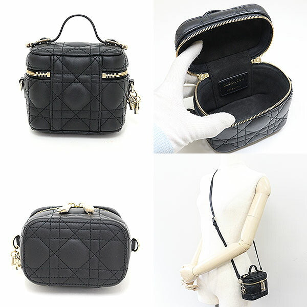 Dior Shoulder Bag S09350NMJ lambskin black LADY DIOR Micro Vanity Rovelle Bags