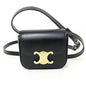 CELINE Shoulder Bag leather black mini triomphe