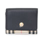 BURBERRY Tri-fold wallet Leather, Polyurethane black Burberry check Women