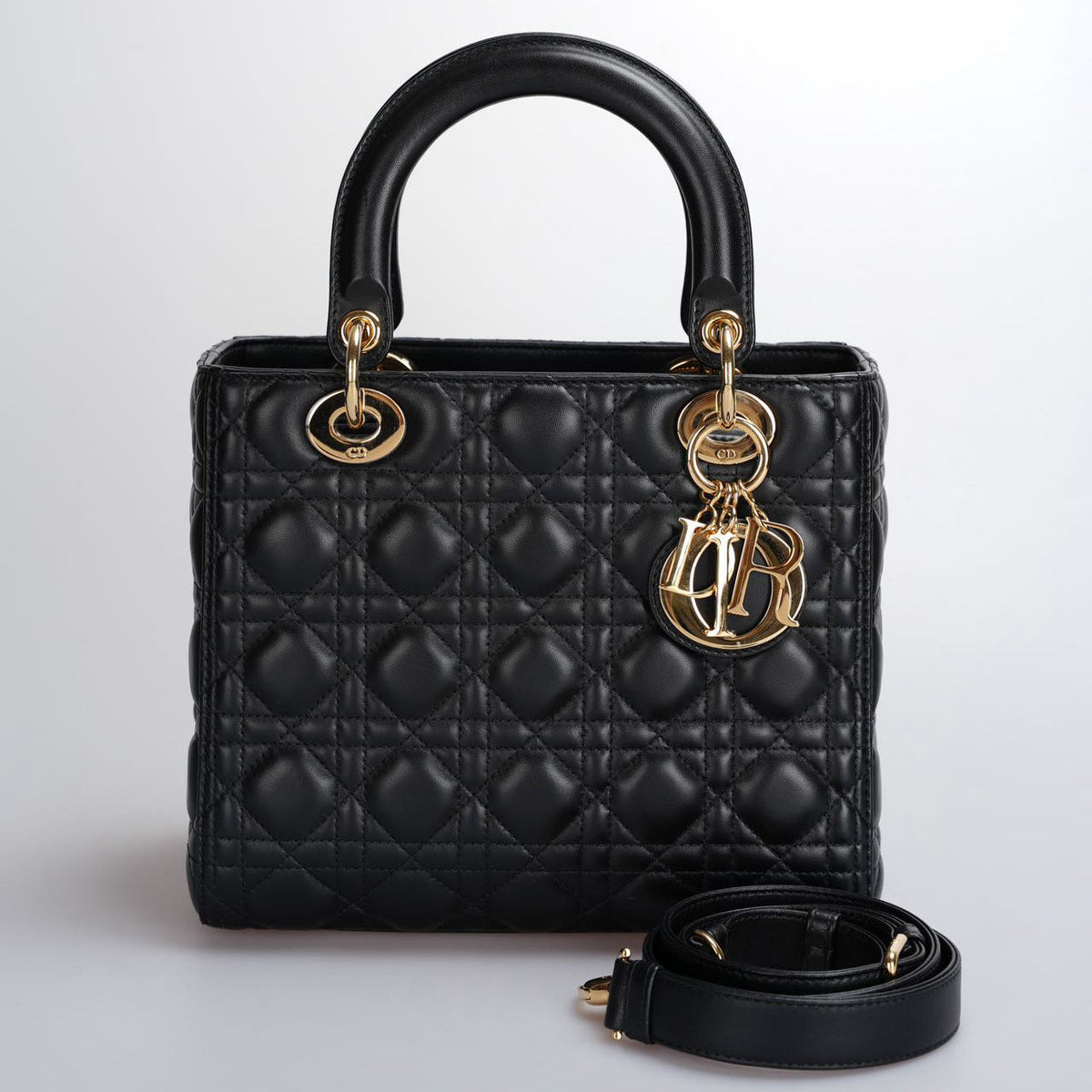Dior Lady Dior Cannage Black Handbag Style 10 Rovelle Bags