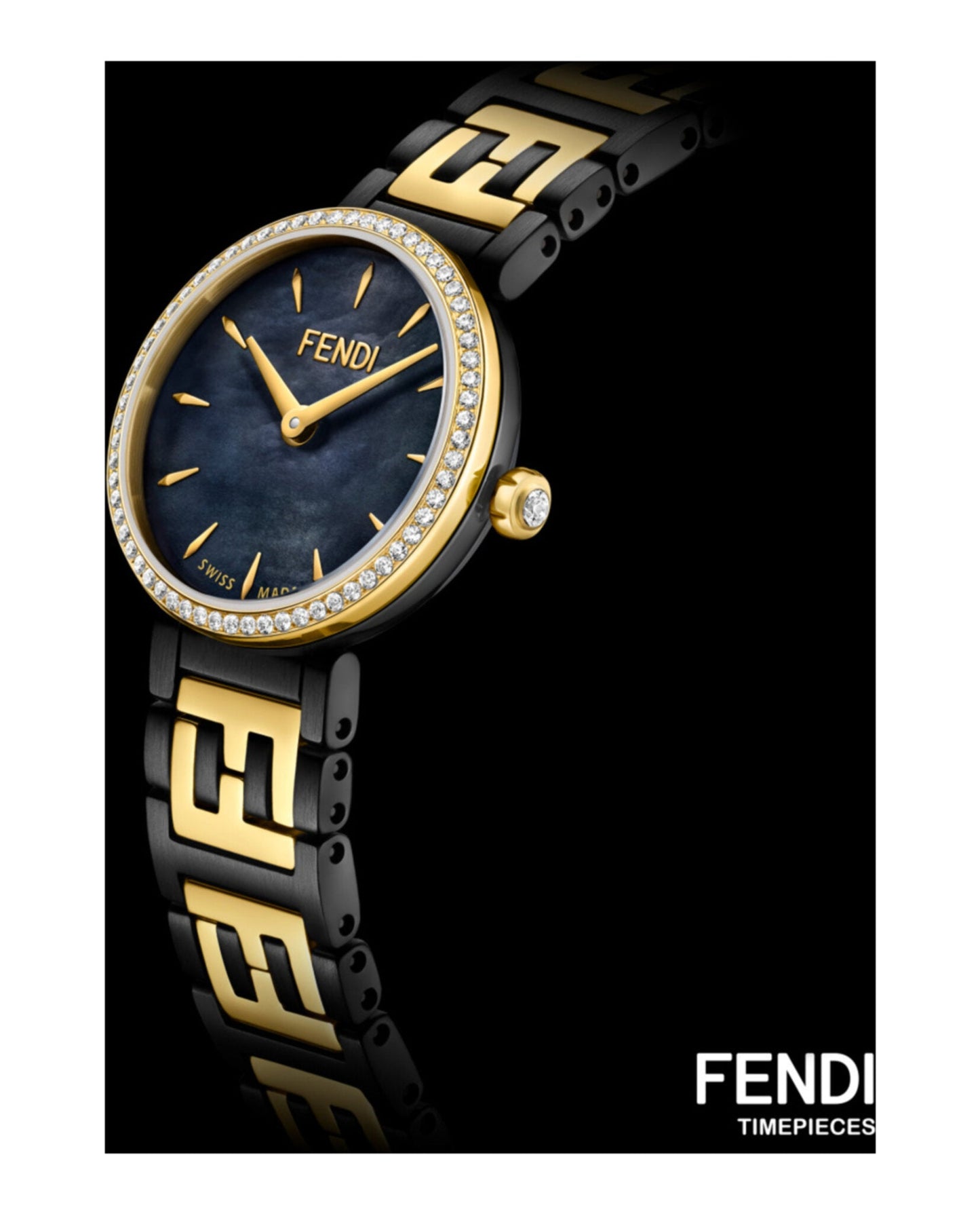Fendi Womens Forever Fendi Two Tone 19mm Bracelet Fashion Watch Rovelle Bags
