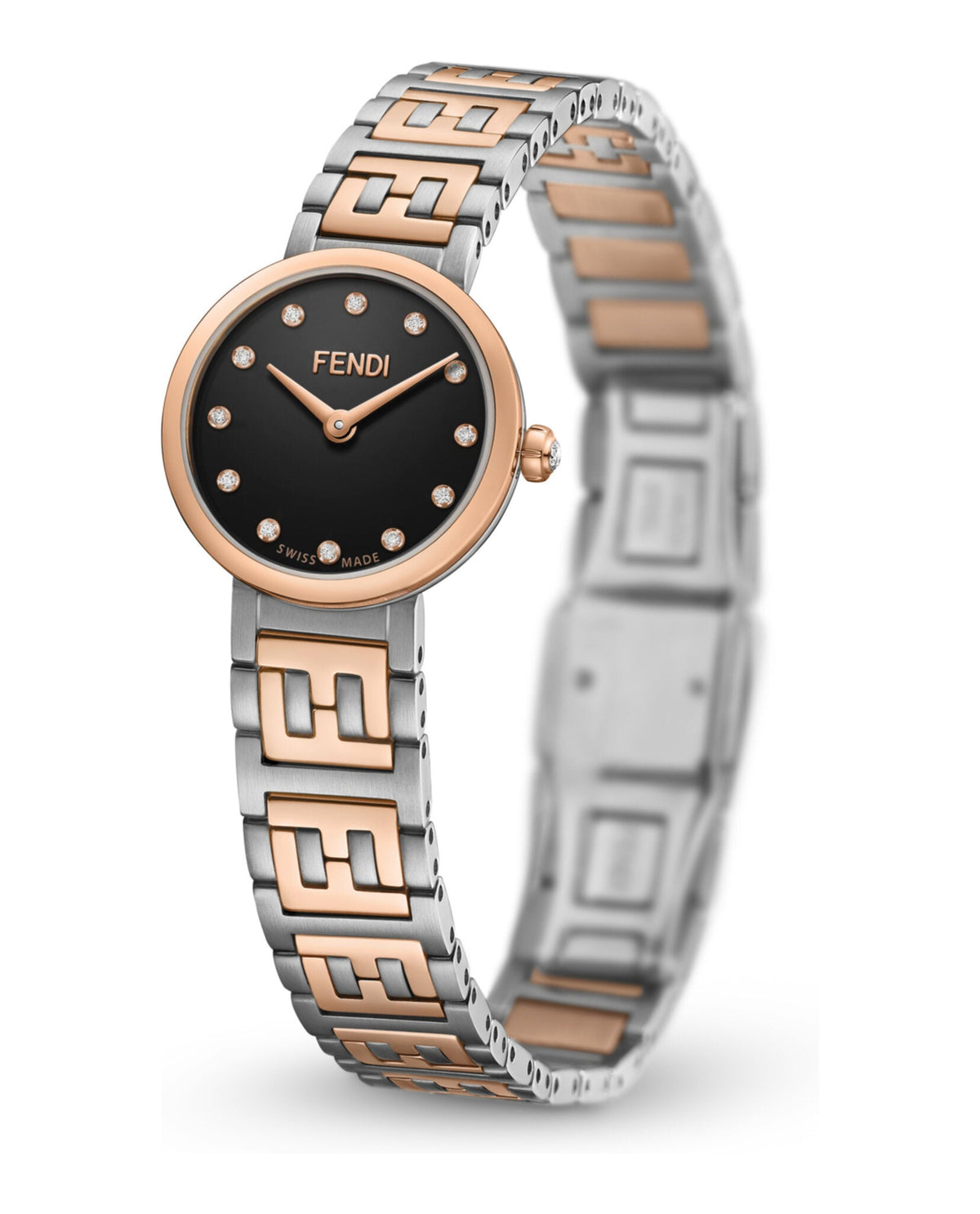 Fendi Womens Two Tone 19mm Bracelet Fashion Watch Rovelle Bags
