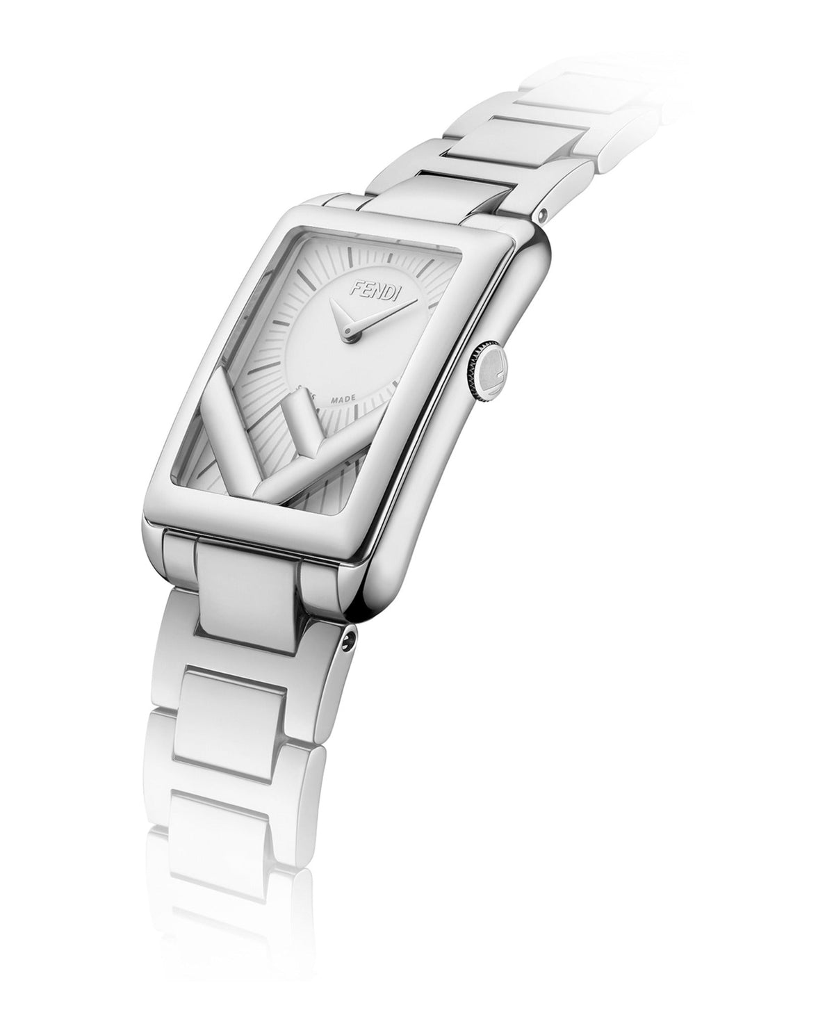 Fendi Womens Run Away Stainless Steel 32mm Bracelet Fashion Watch Rovelle Bags