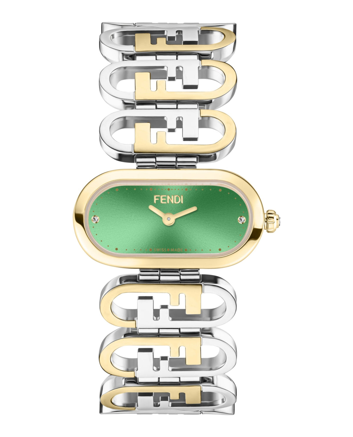 Fendi Womens Two Tone 14.8mm Bracelet Fashion Watch Rovelle Bags