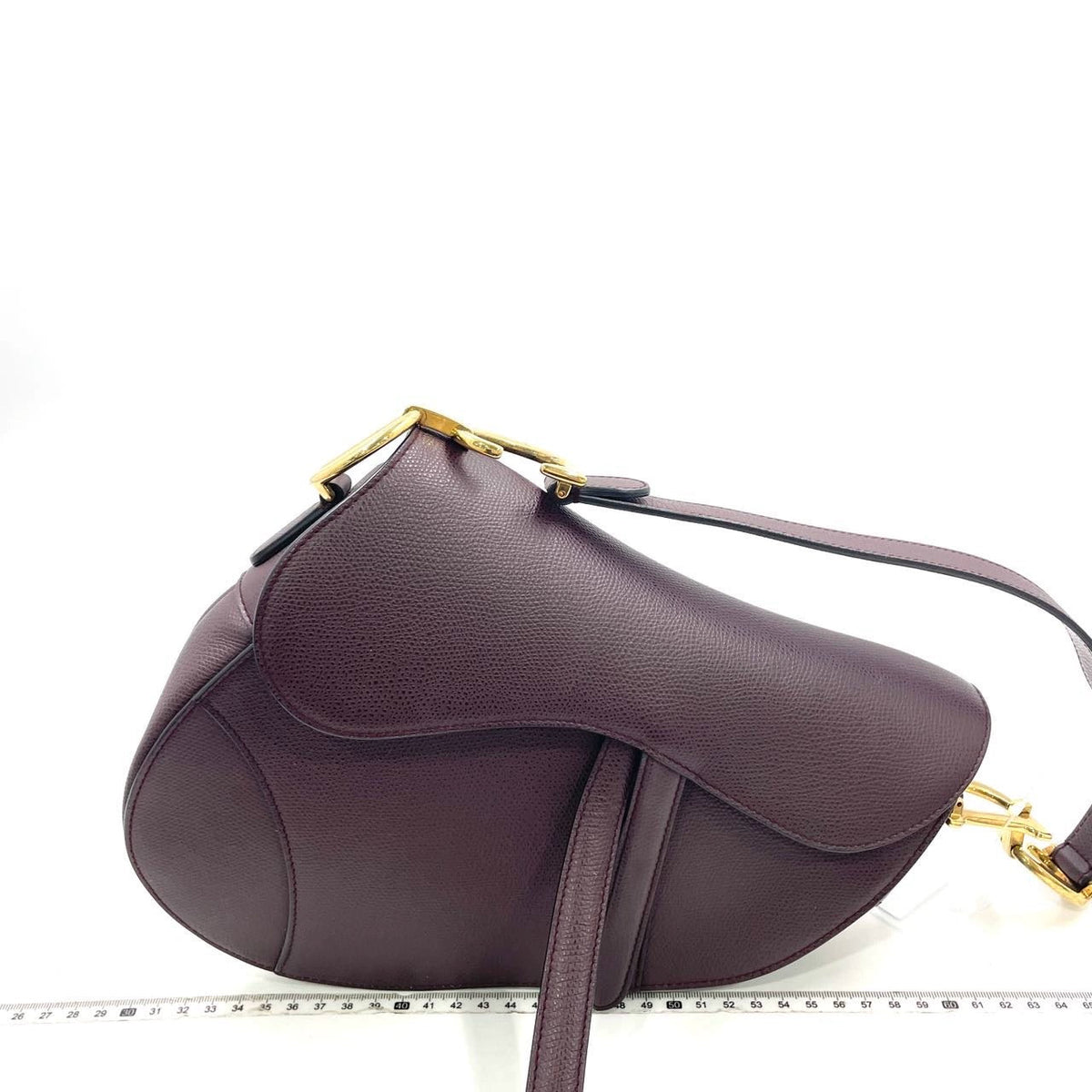 Dior Saddle Burgundy Medium Grained Leather Handbag With Strap Rovelle Bags