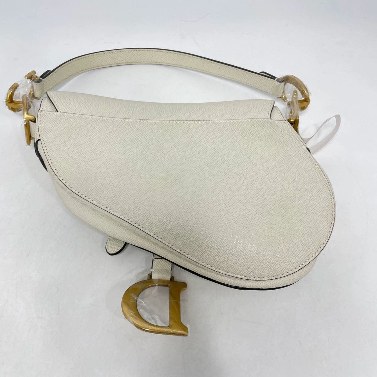 Dior Saddle Medium 2020 Grained Leather Handbag White Rovelle Bags