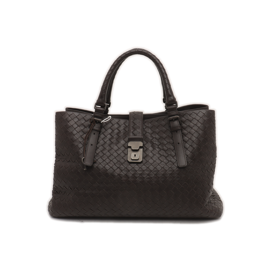 Bottega Veneta Roma Large Intrecciato Nappa Leather Dark Brown 37cm