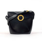 CELINE Shoulder Bag leather black Circle logo