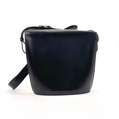 CELINE Shoulder Bag leather black Circle logo