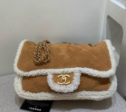 Chanel Medium Shearling Coco Neige Flap Rovelle Bags