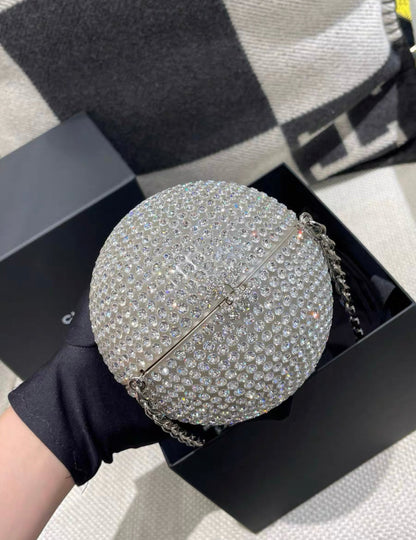 Chanel Luxury Leather Silver Clutch Rovelle Bags