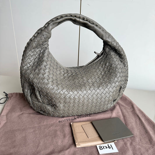 Bottega Veneta Belly Hobo Intrecciato Grey Leather Medium 40cm