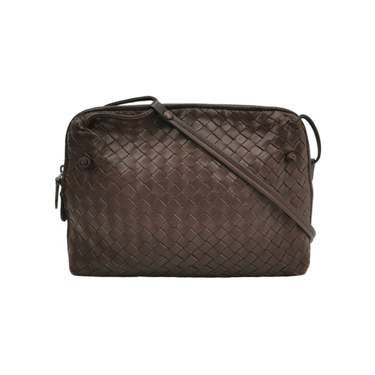 Bottega Veneta Nodini Small Milk Chocolate Brown Intrecciato Leather Crossbody Bag