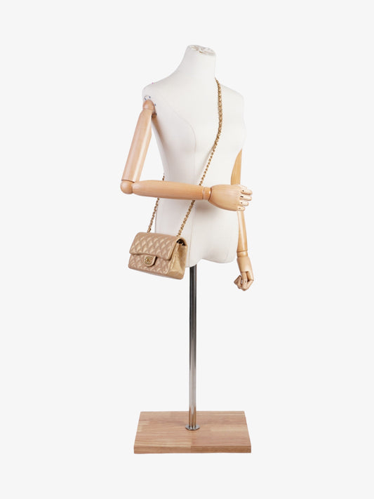 Chanel Rectangular Flap Gold Caviar Leather Mini Rovelle Bags