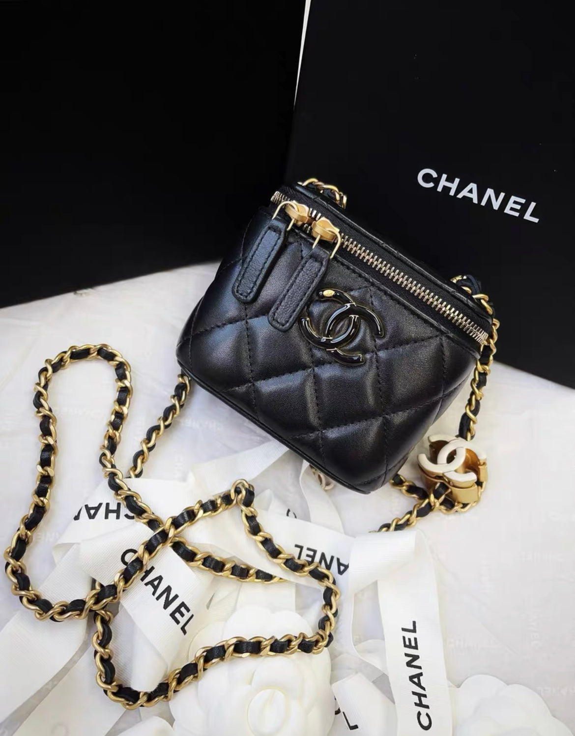 Chanel 24A Black Clutch With Chain Rovelle Bags