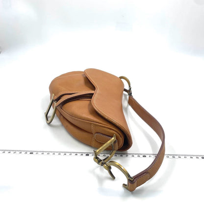 Dior Saddle Tan Brown Calfskin Leather Gold Hardware Shoulder Bag Rovelle Bags