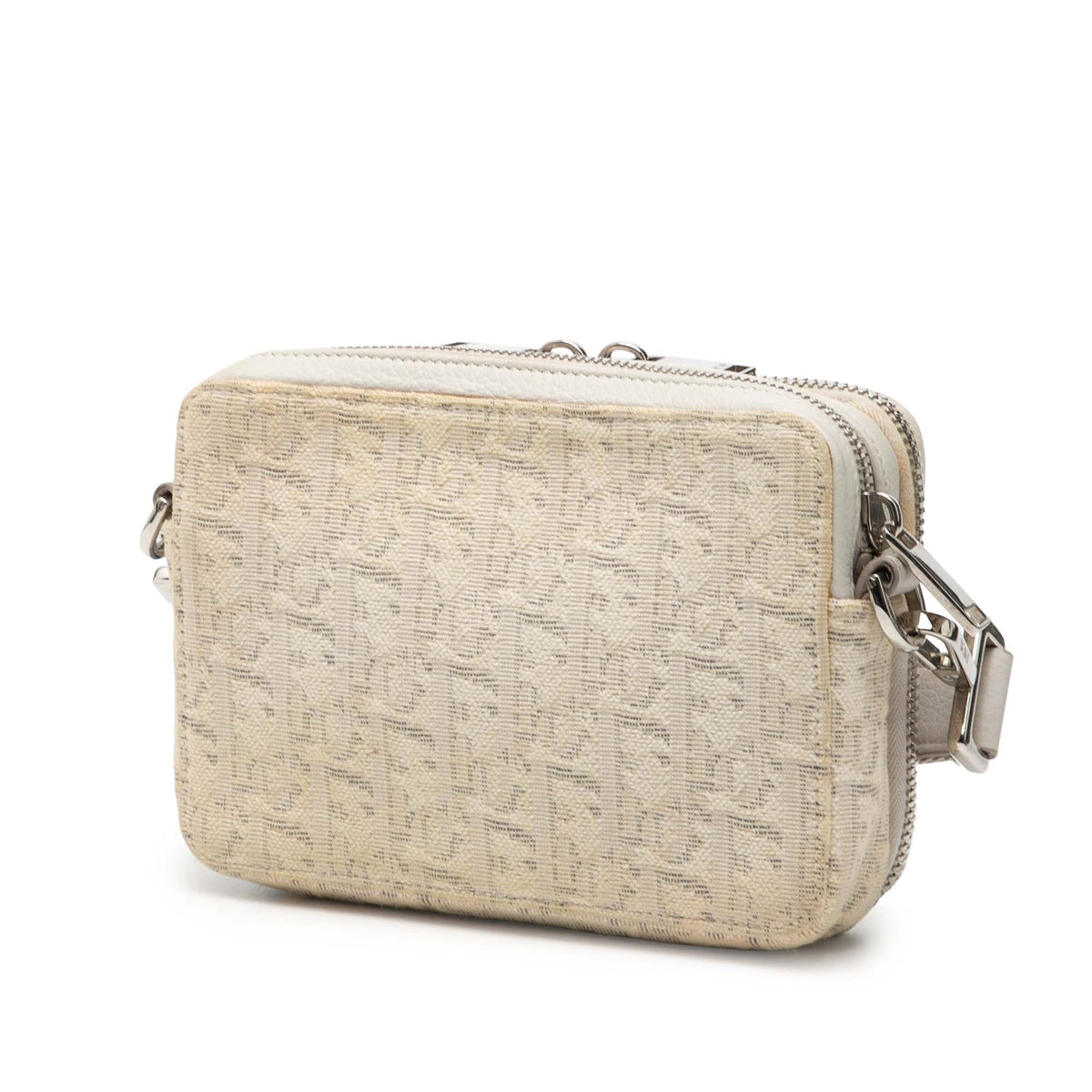 Beige Dior Oblique Canvas Double Zip Crossbody Rovelle Bags