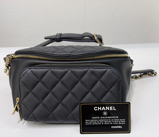 Chanel Quilted Caviar Leather Black Handbag Rovelle Bags