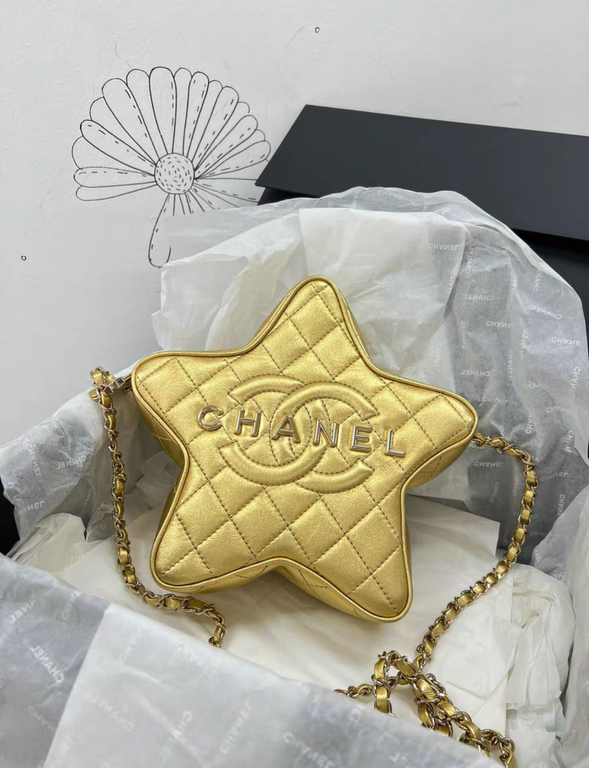 Chanel Luxury Lambskin Gold Handbag Style 4 Rovelle Bags