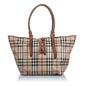 Burberry Haymarket Salisbury Leather Beige Tote Bag