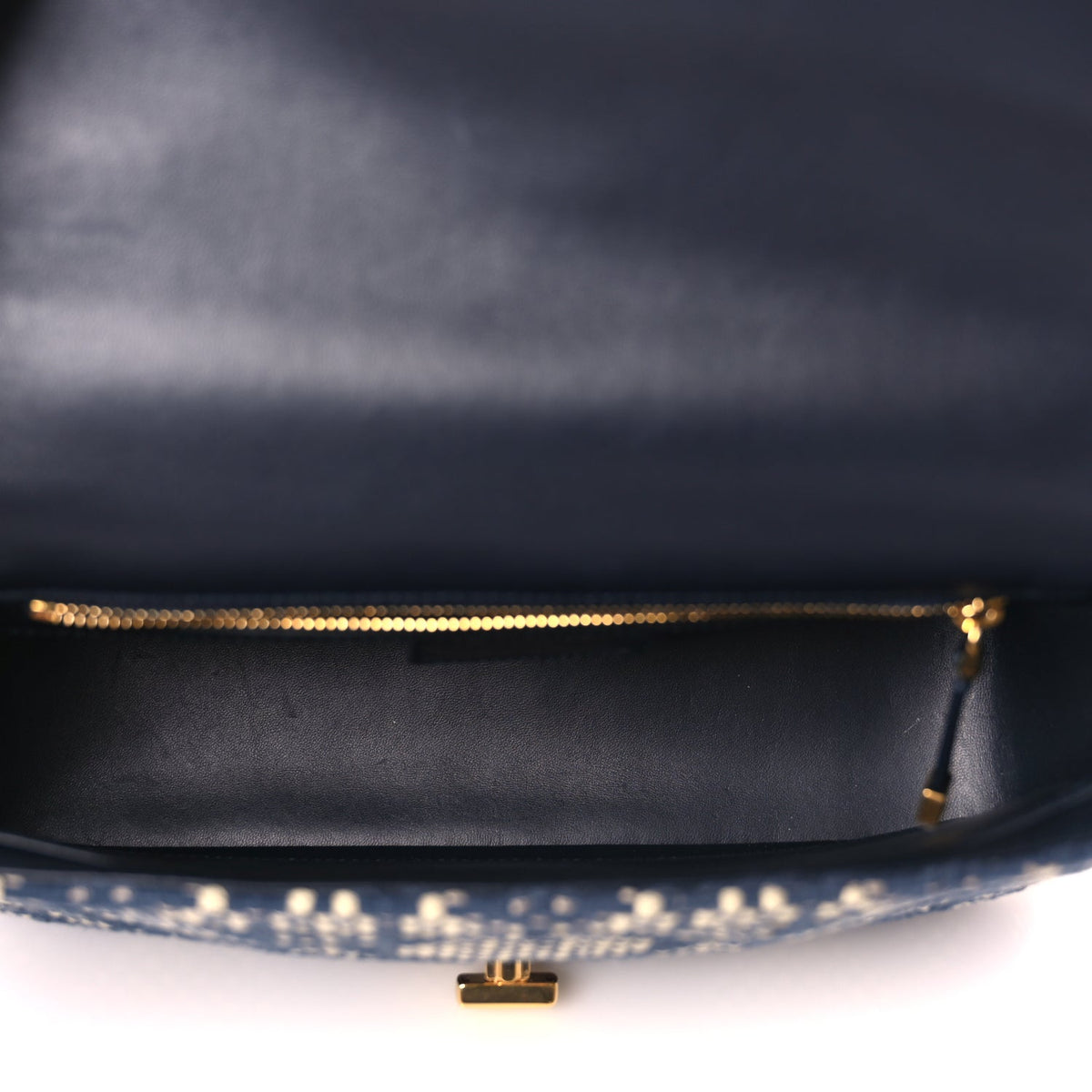 Christian Dior Fabric Macrocannage Woven Medium Caro Bag Blue White Rovelle Bags