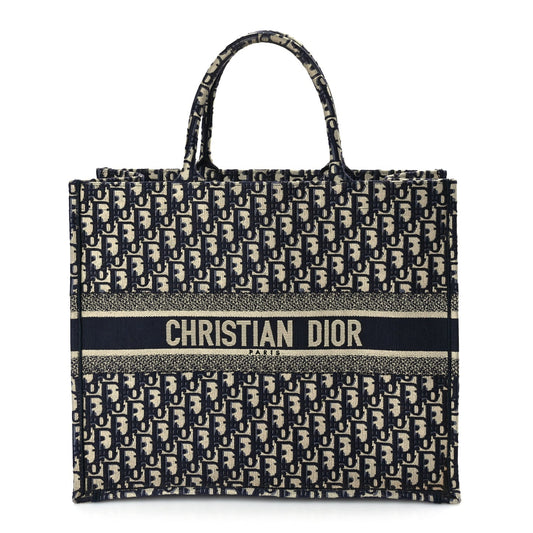 Christian Dior Oblique Large Book Tote Blue Multicolor Rovelle Bags