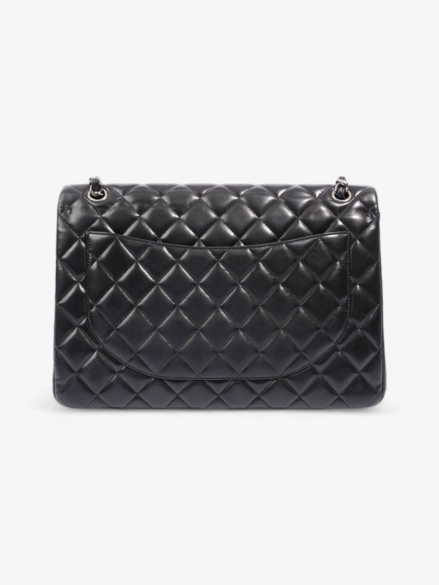 Chanel Classic Double Flap Black Lambskin Leather Maxi Rovelle Bags