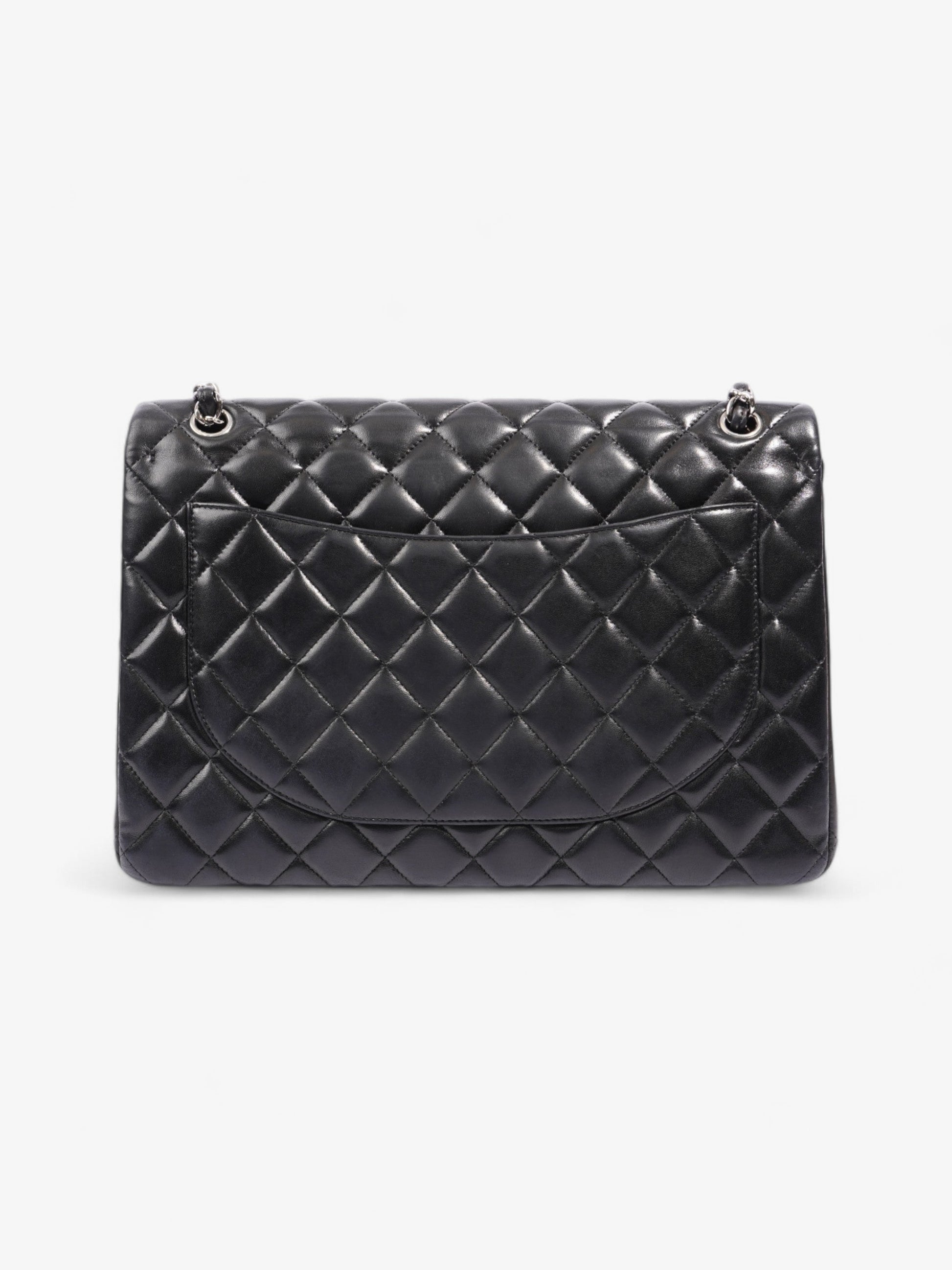 Chanel Classic Double Flap Black Lambskin Leather Maxi Rovelle Bags