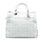 White Dior Woven Lambskin Lady Dior Avenue Tote Satchel Rovelle Bags