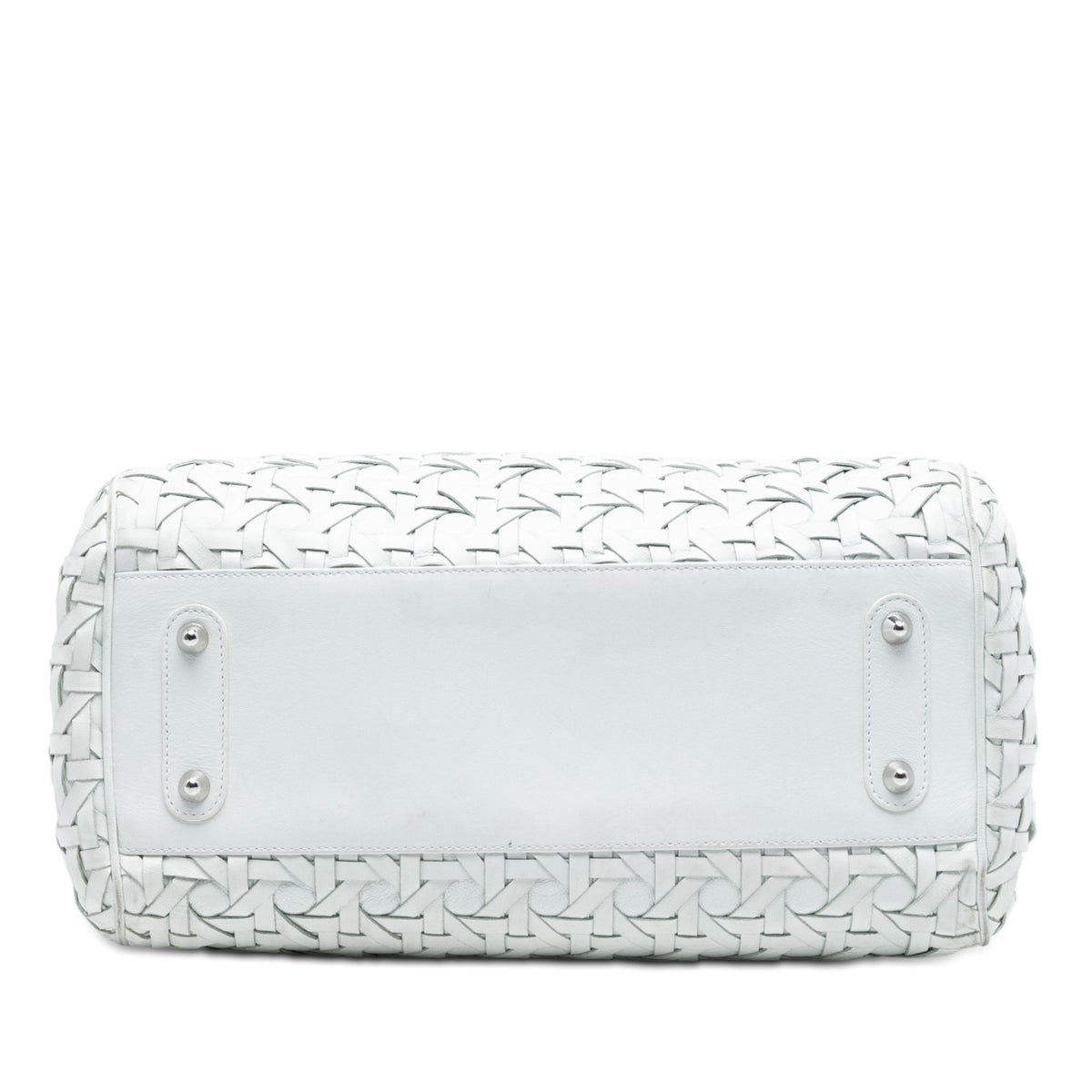 White Dior Woven Lambskin Lady Dior Avenue Tote Satchel Rovelle Bags