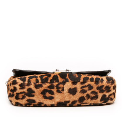 Brown Dior Leopard Print Pony Hair Miss Dior Chain Flap Crossbody Bag Rovelle Bags