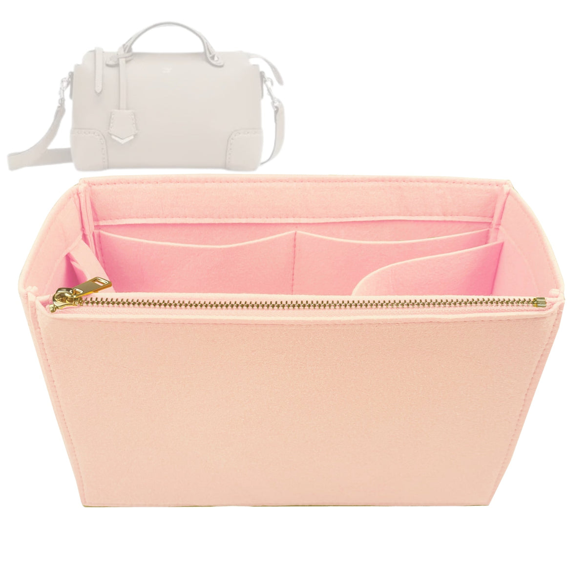 Organizer for [By The Way Selleria Large, Fendi] Bag Insert (Felt, Long Zip and Open Compartment) Rovelle Bags