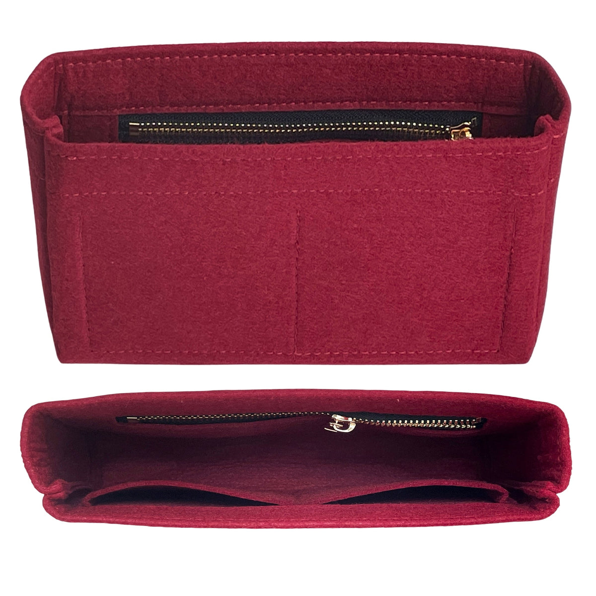 Organizer for [Baguette Large, Fendi] Bag Insert (Felt, Slim with Zip Pocket) Rovelle Bags