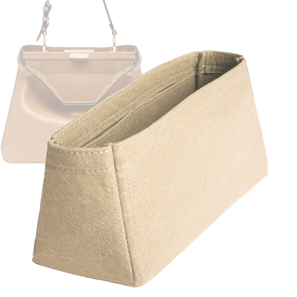 Organizer for [Peekaboo X-Lite Medium, Fendi] Bag Insert (Felt, Trapezoid Shape) Rovelle Bags