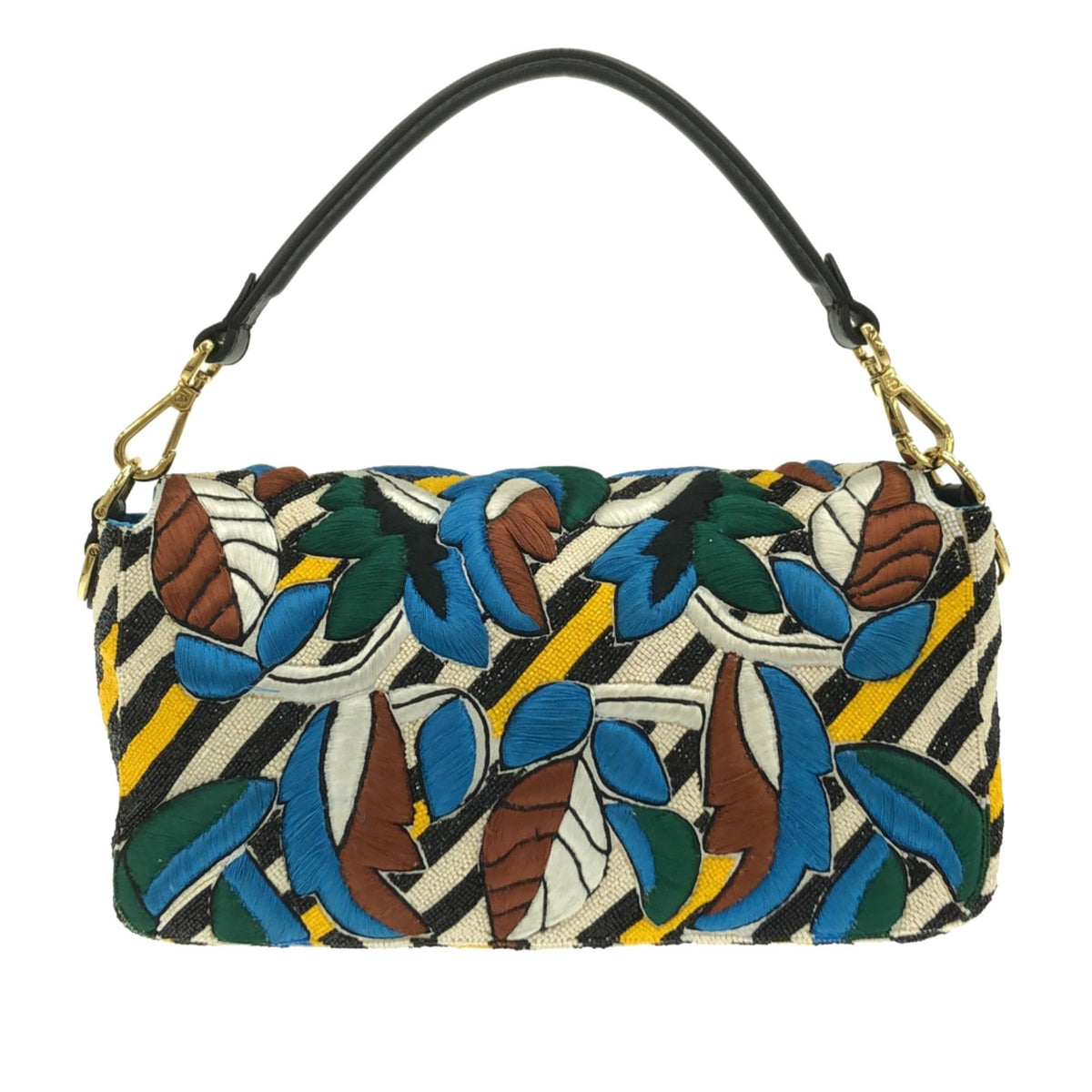 Fendi Beaded Vitello Dolce Leaf Embroidered Baguette (SHG-ZuB1eb) Rovelle Bags