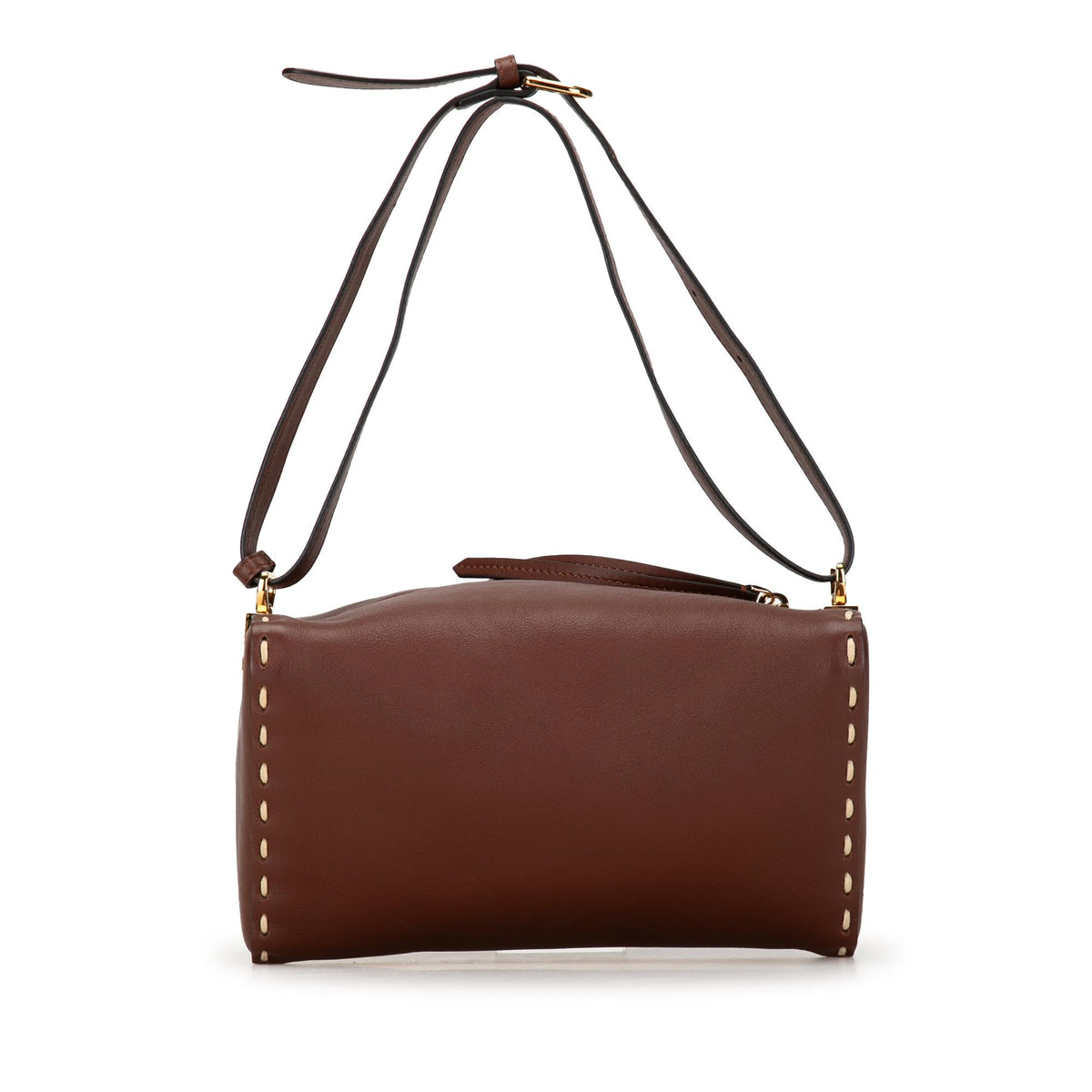 Fendi Calfskin Selleria Triangle Shoulder Bag (SHG-PYwPIP) Rovelle Bags
