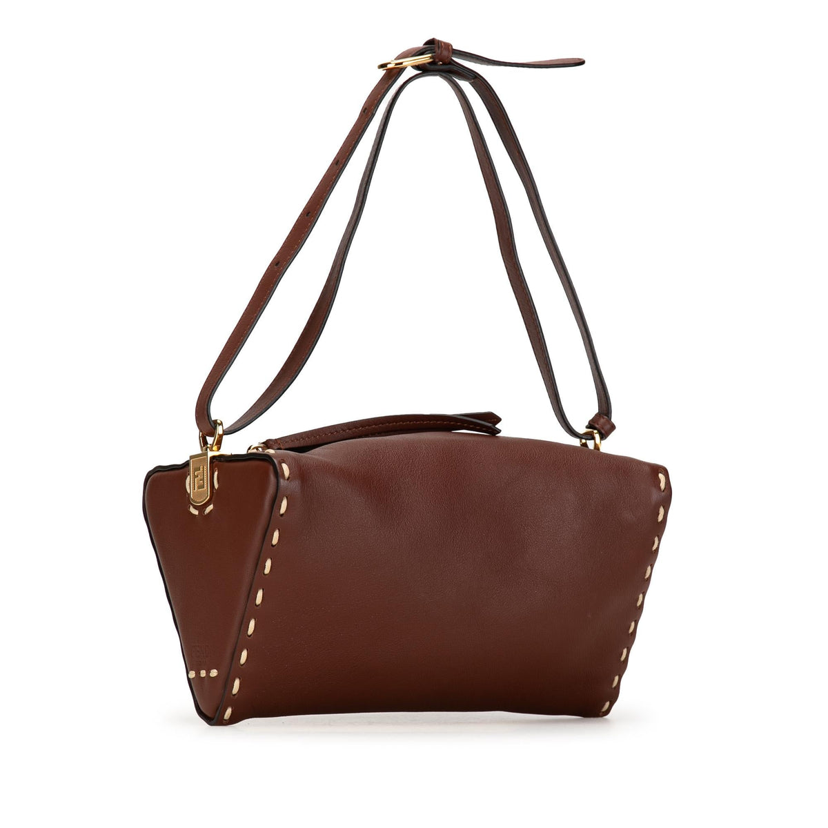 Fendi Calfskin Selleria Triangle Shoulder Bag Rovelle Bags