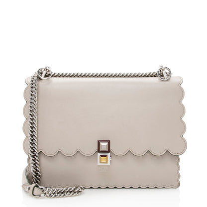 Fendi Calfskin Studded Kan I Medium Shoulder Bag (SHF-19206) Rovelle Bags