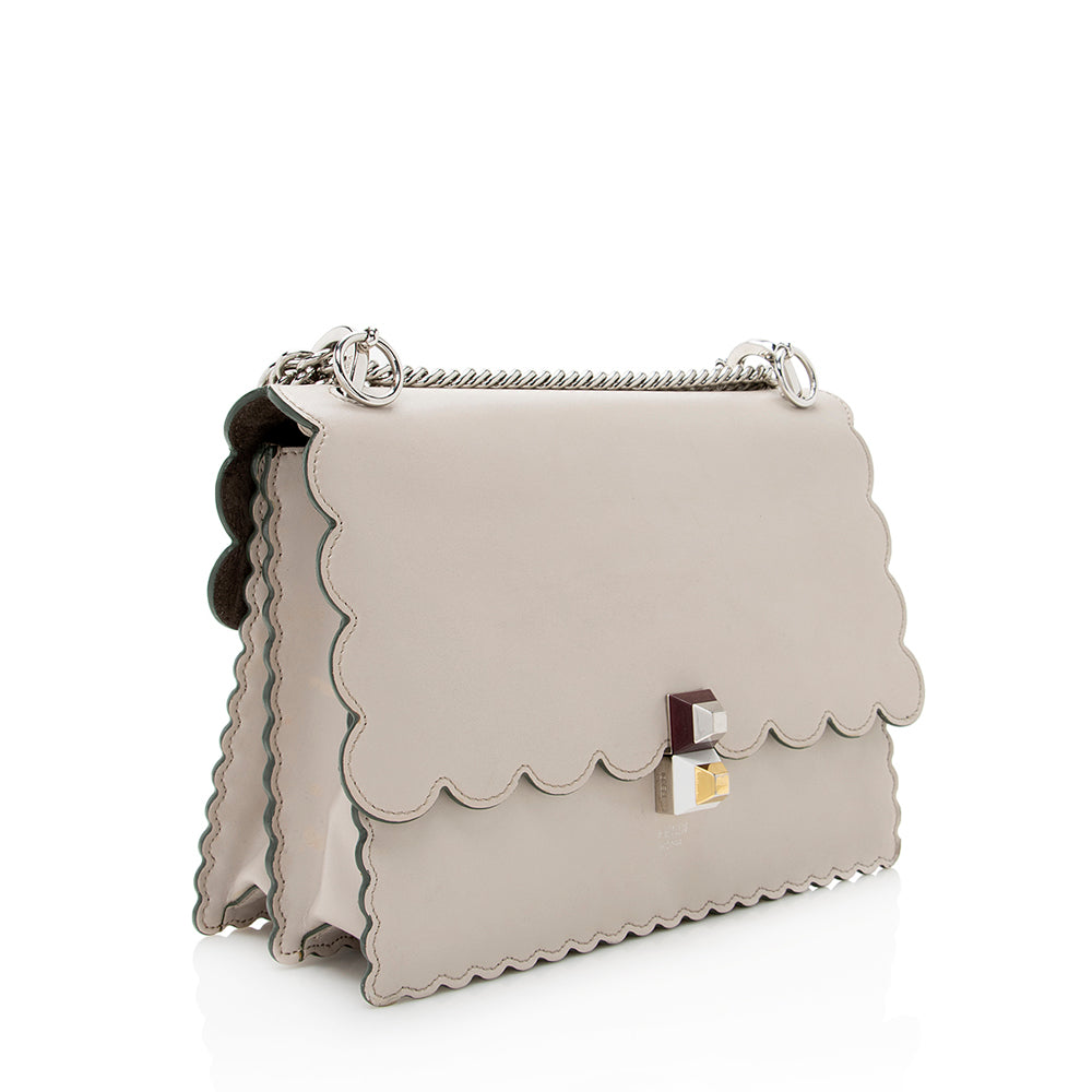Fendi Calfskin Studded Kan I Medium Shoulder Bag (SHF-19206) Rovelle Bags