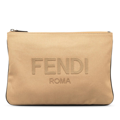 Fendi Canvas Roma Clutch (SHG-oJP68f) Rovelle Bags