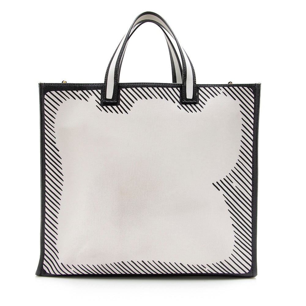 Fendi Coated Canvas Vetrifi Shopping Small Tote (SHF-15005) Rovelle Bags